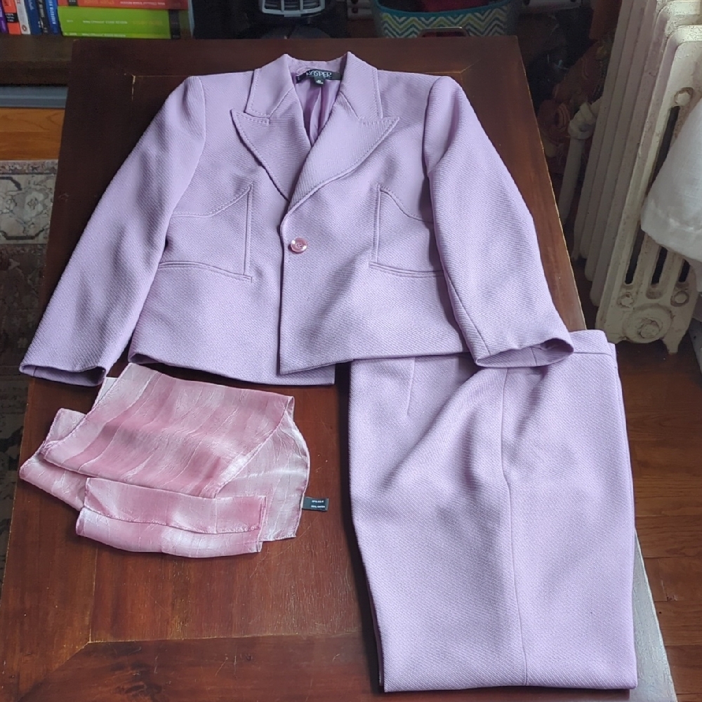 Kasper Lavender Pantsuit with Scarf
